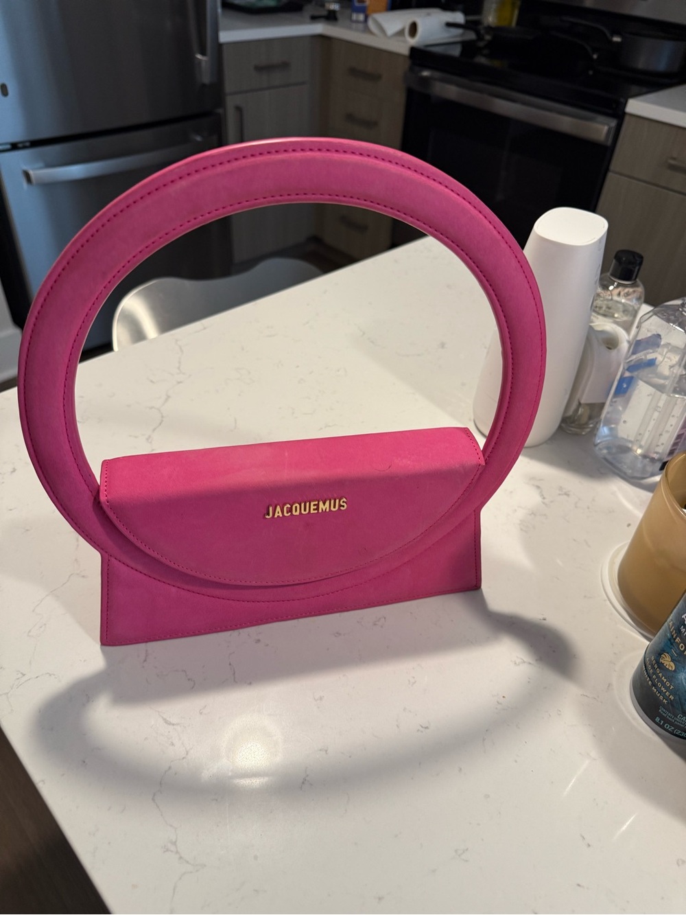 Jacquemus Hot Pink Circular Handle Mini Shoulder Bag - Picture 3 of 3